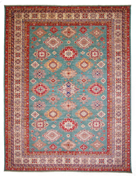 Super Kazak (10x13) green/ivory