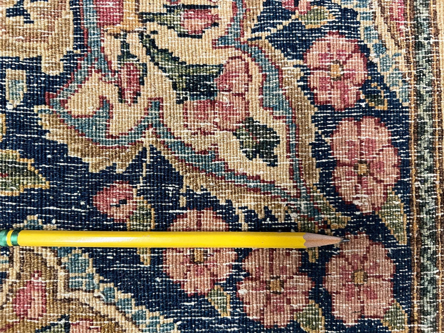 Vintage Persian Kerman (12'09"x21'05") ivory/pastel