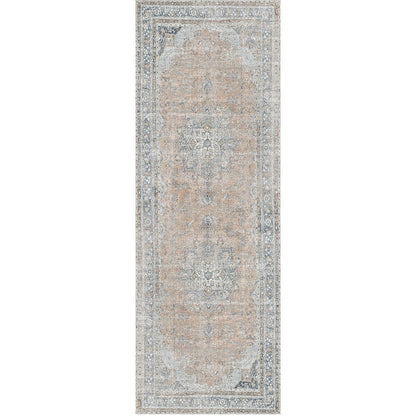 Distressed Vintage Oxus Desert in Grey : Runner Rug