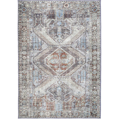 Le Grand Louvre Contemporary in Blue & Grey Rug