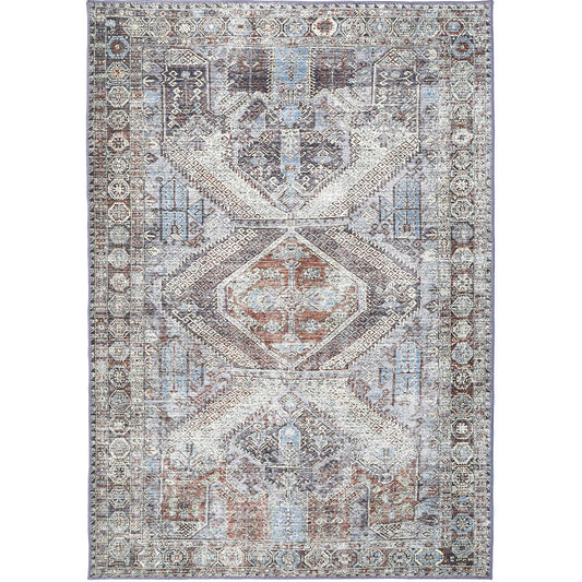 Le Grand Louvre Contemporary in Blue & Grey Rug