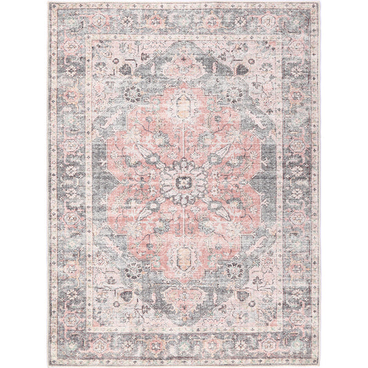 Hugo Machine Washable in Grey & Beige Rug