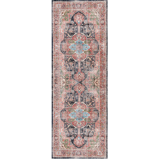 Distressed Vintage Kendra in Multicolor : Runner Rug