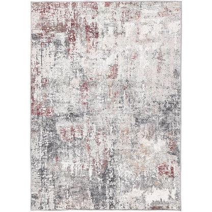 Colette Machine Washable in Grey & Red Rug