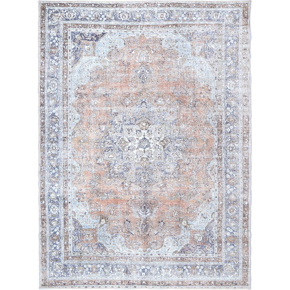 Distressed Vintage Oxus Desert in Grey & Beige Rug