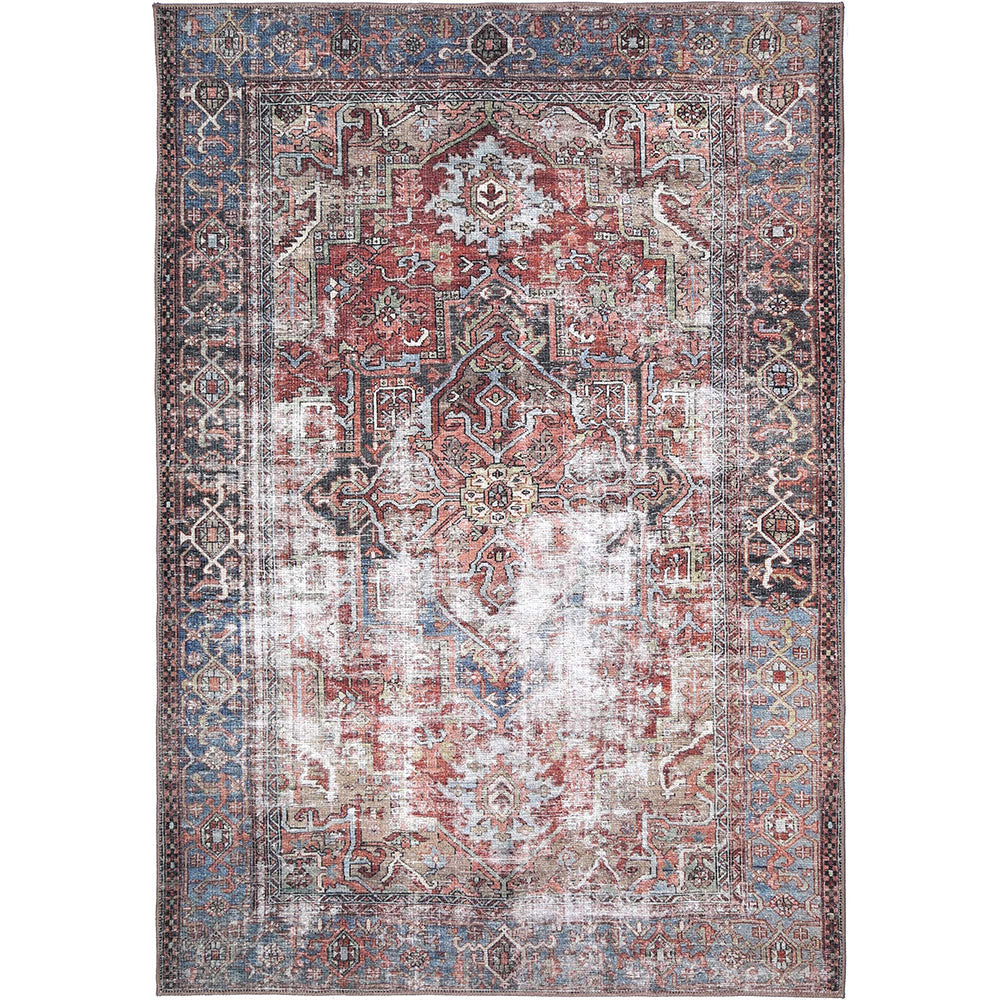 Sophia Heritage Machine Washable in Grey & Red Rug
