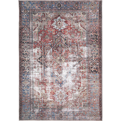 Sophia Heritage Machine Washable in Grey & Red Rug