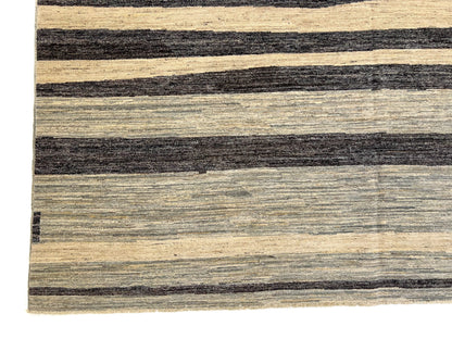 Modern Silk Striped Gabbeh (9'01"x11'11") natural/brown