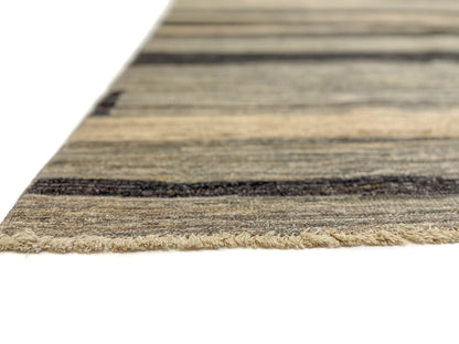 Modern Silk Striped Gabbeh (9'01"x11'11") natural/brown