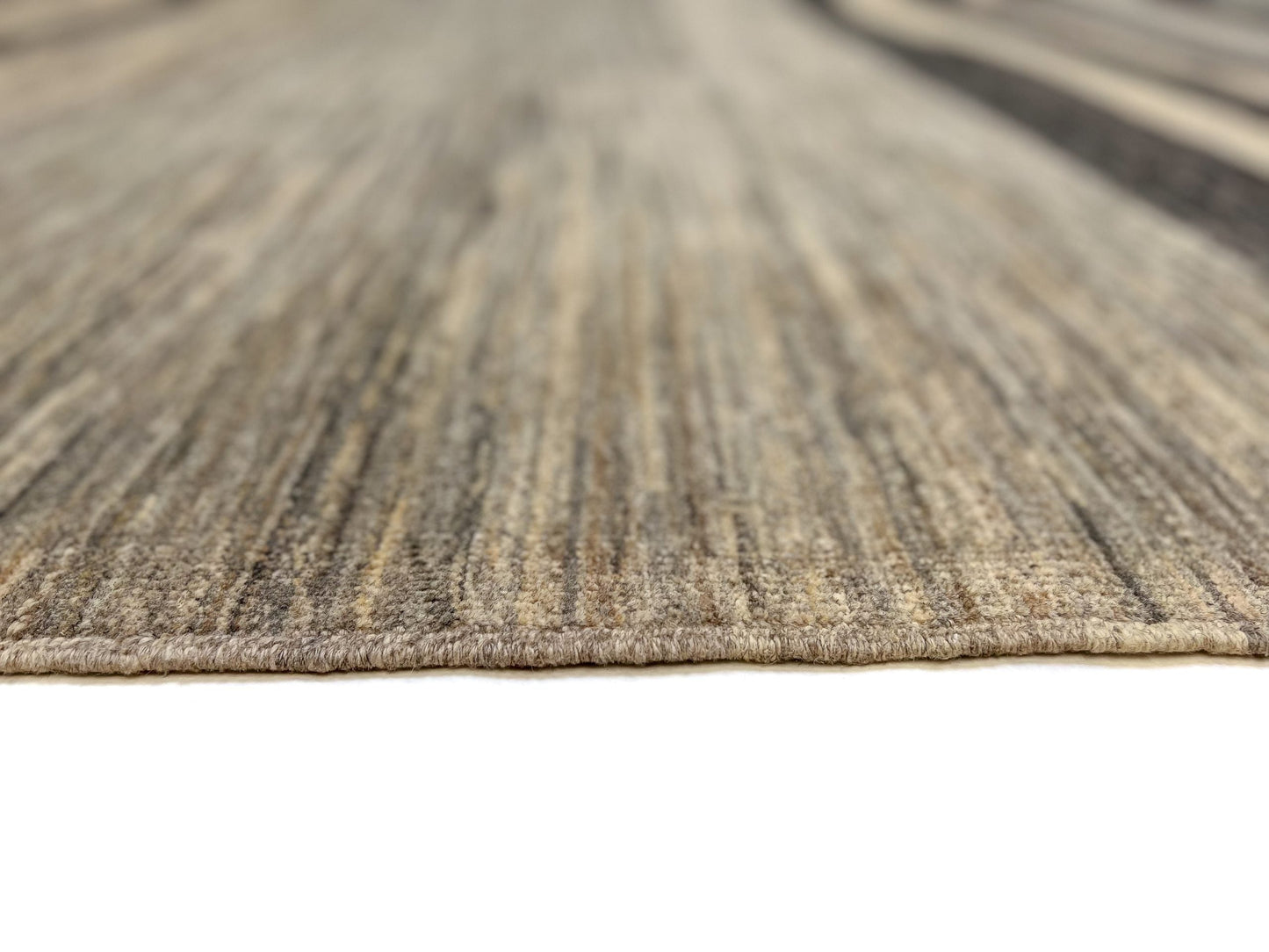 Modern Silk Striped Gabbeh (9'01"x11'11") natural/brown