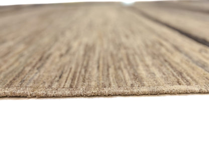 Modern Silk Striped Gabbeh (9'01"x11'11") natural/brown