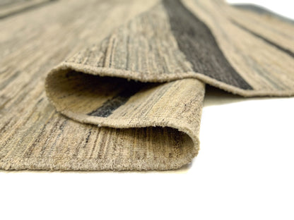Modern Silk Striped Gabbeh (9'01"x11'11") natural/brown
