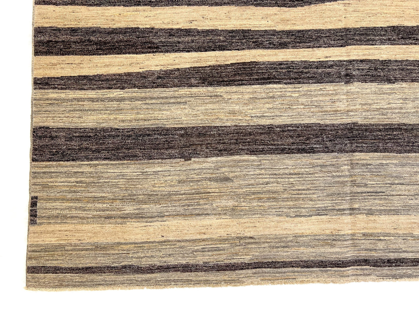 Modern Striped Gabbeh (8'02"x9'11") undyed/natural