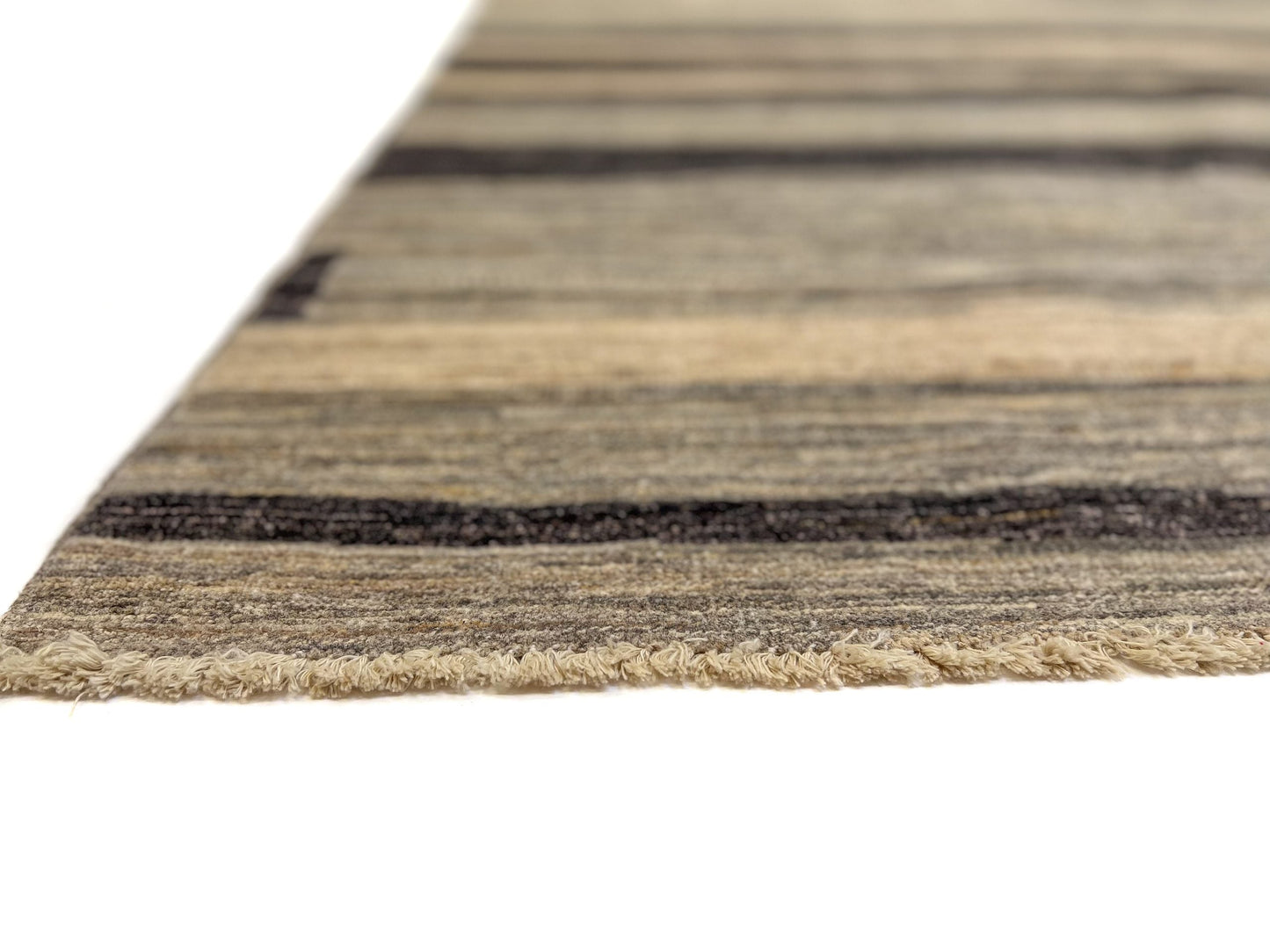 Modern Striped Gabbeh (8'02"x9'11") undyed/natural