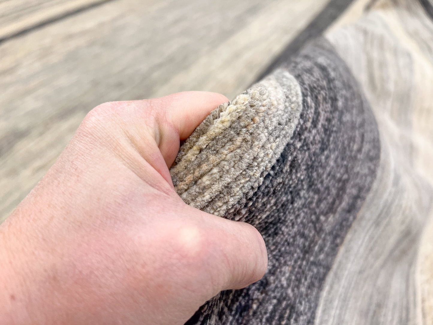 Modern Striped Gabbeh (8'02"x9'11") undyed/natural