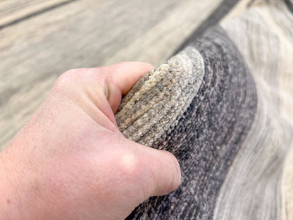 Modern Striped Gabbeh (8'02"x9'11") undyed/natural