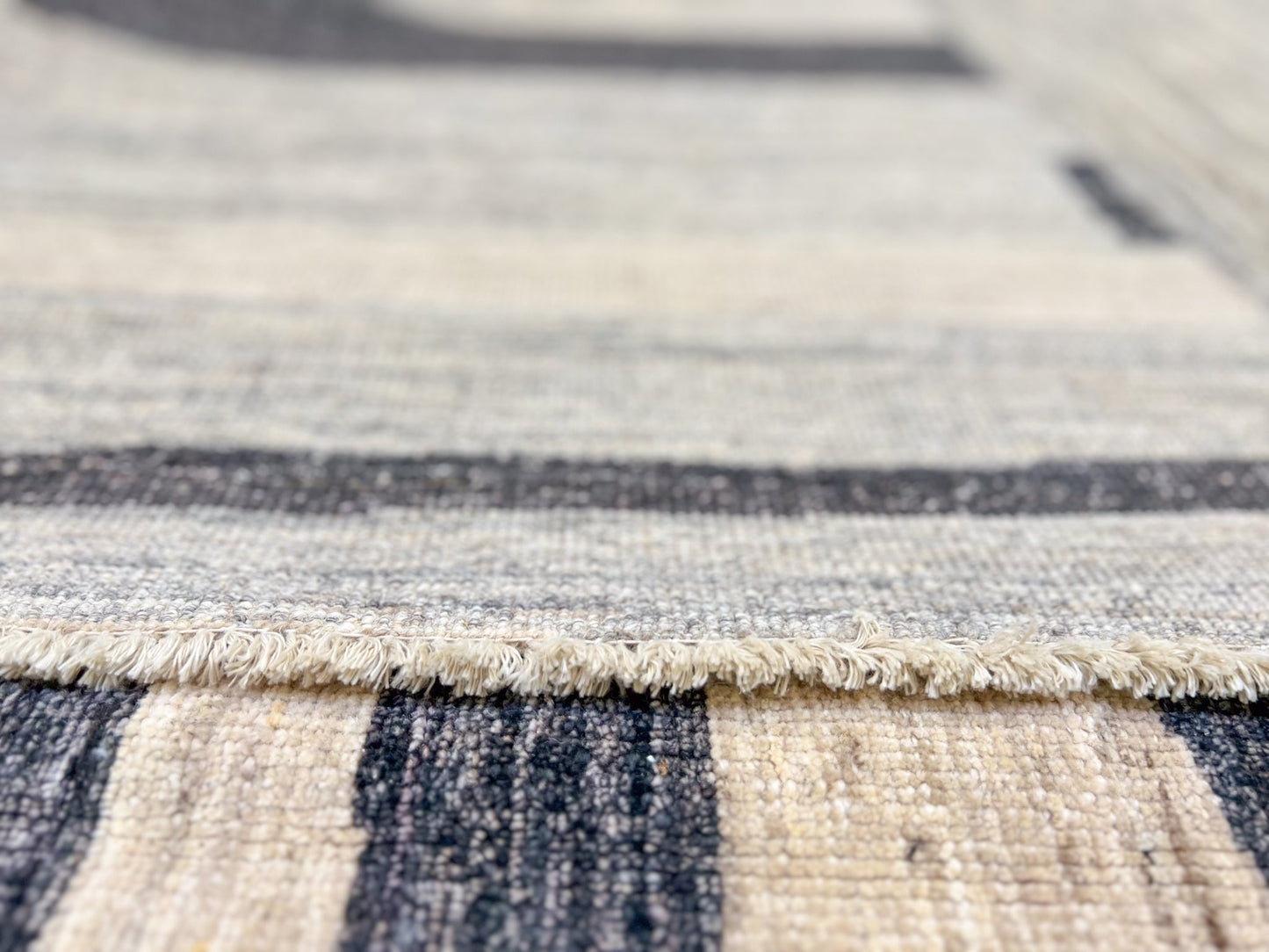 Modern Striped Gabbeh (8'02"x9'11") undyed/natural