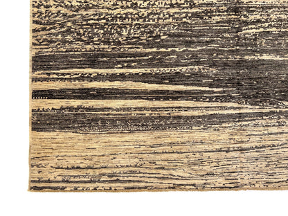 Modern Afghan Gabbeh (8'00"x9'10") dark natural/undyed