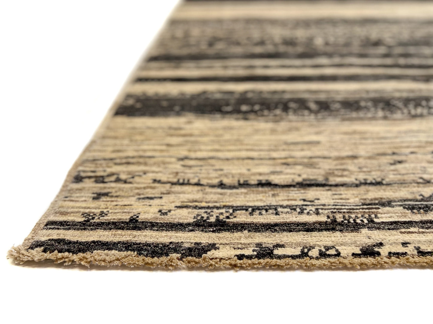 Modern Afghan Gabbeh (8'00"x9'10") dark natural/undyed