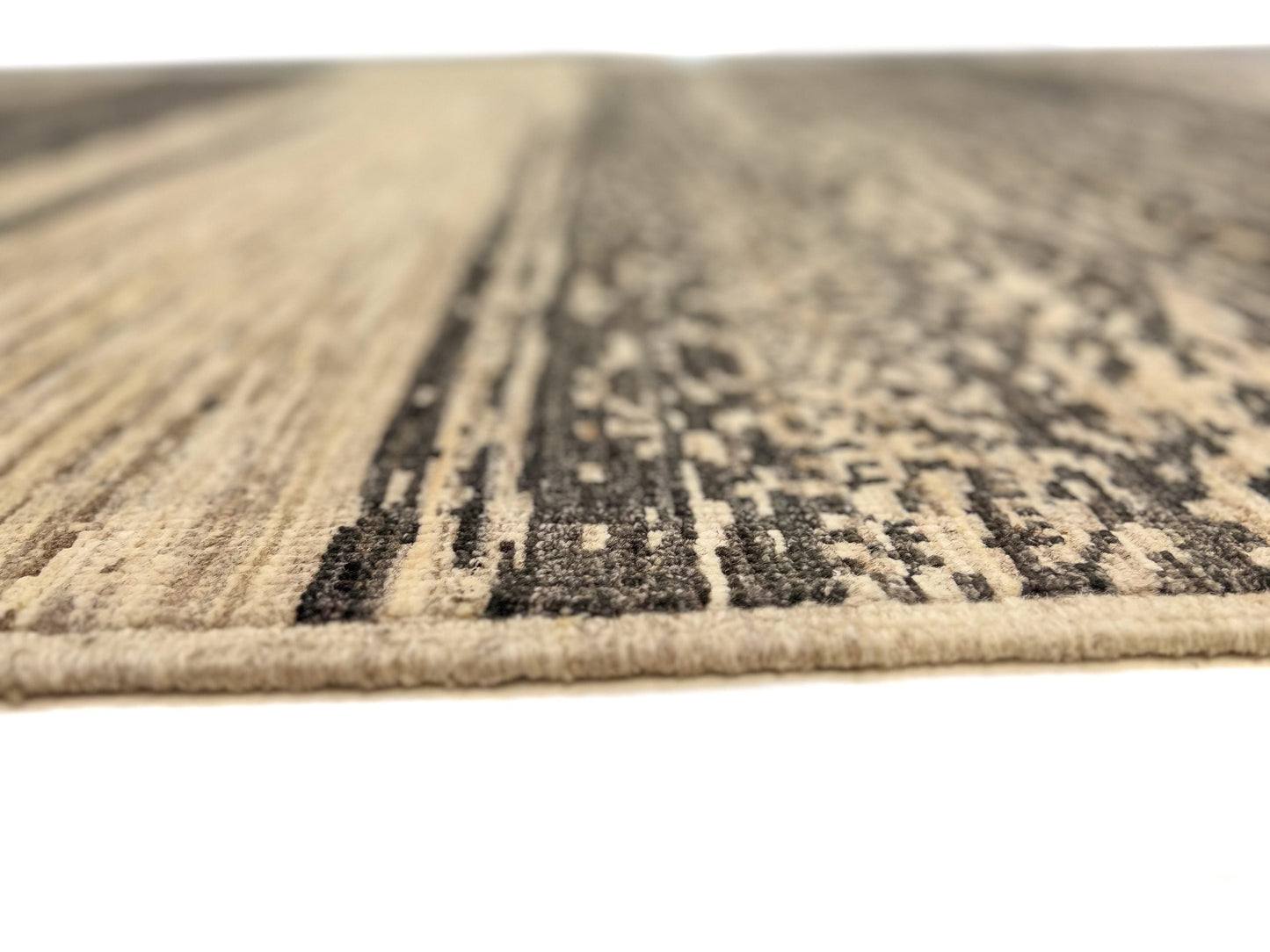 Modern Afghan Gabbeh (8'00"x9'10") dark natural/undyed