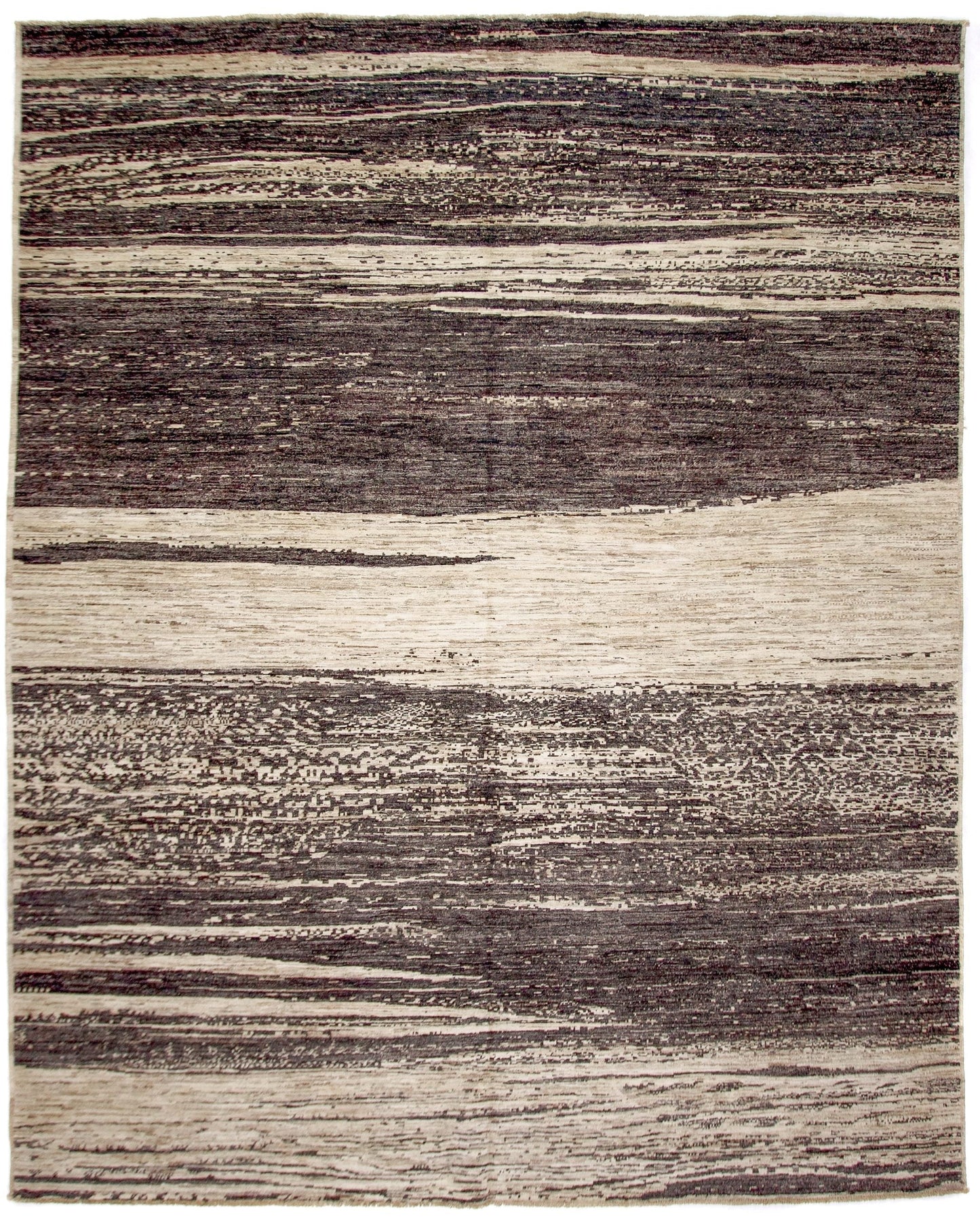 Modern Afghan Gabbeh (8'00"x9'10") dark natural/undyed