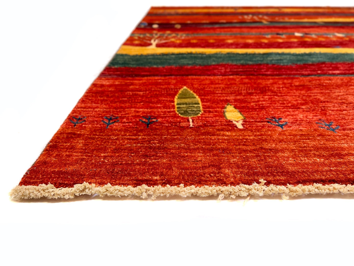 Scenic Afghan Gabbeh (8'03"x9'09") rust/red/dk.green