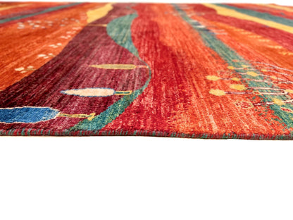 Scenic Afghan Gabbeh (8'03"x9'09") rust/red/dk.green