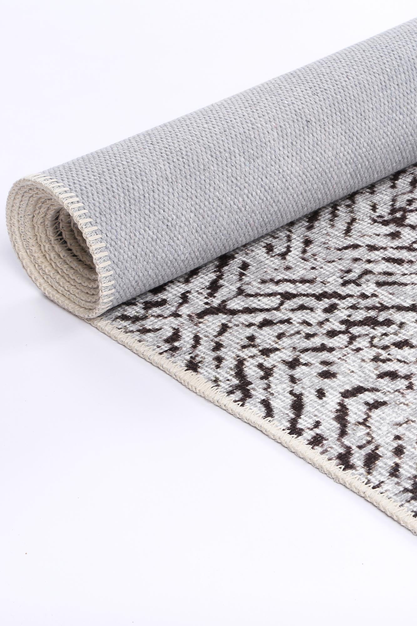 Contemporary Lauro in Grey : Round Rug