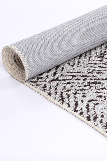 Contemporary Lauro in Grey : Round Rug