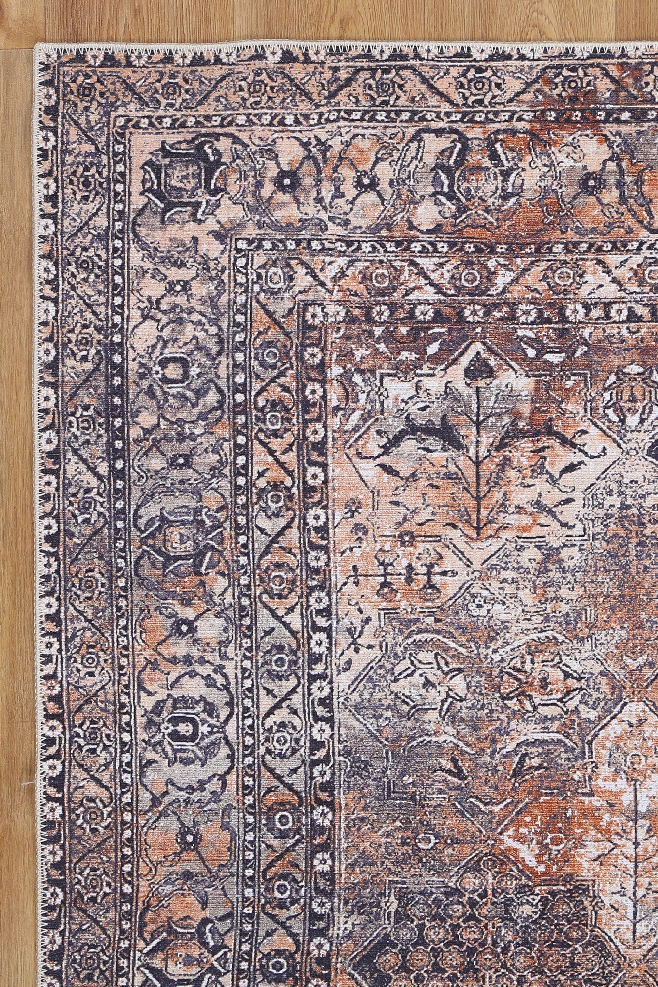 Vintage Tanner Elegance in Natural : Runner Rug