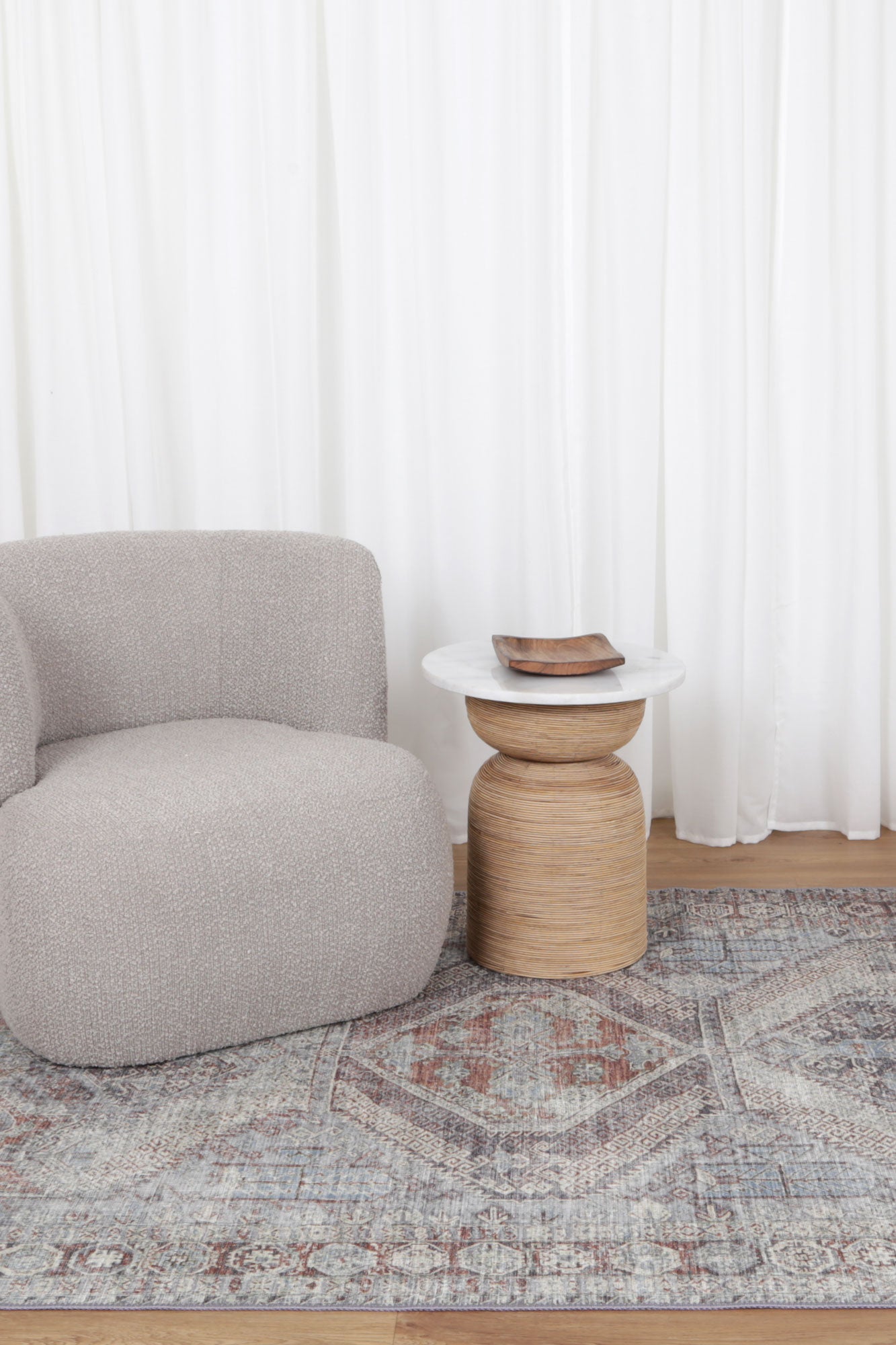 Le Grand Louvre Contemporary in Blue & Grey Rug