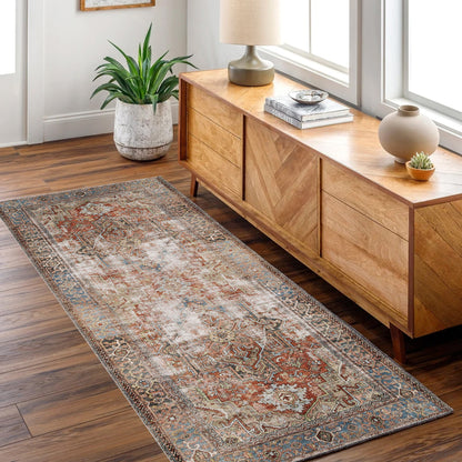 Sophia Heritage Geometric Design in Grey & Beige : Runner Rug