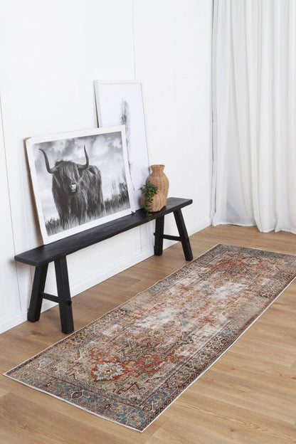 Sophia Heritage Geometric Design in Grey & Beige : Runner Rug