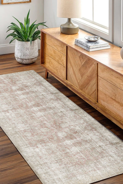 Vintage Adeline Modern in Beige : Runner Rug