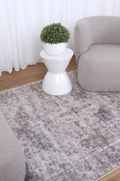 Chateau Machine washable in Grey Rug