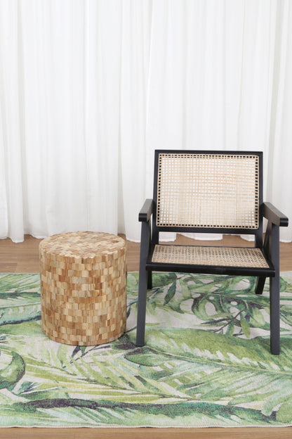 Wild Borneo Gorgeous Leaf Design in Green Rug