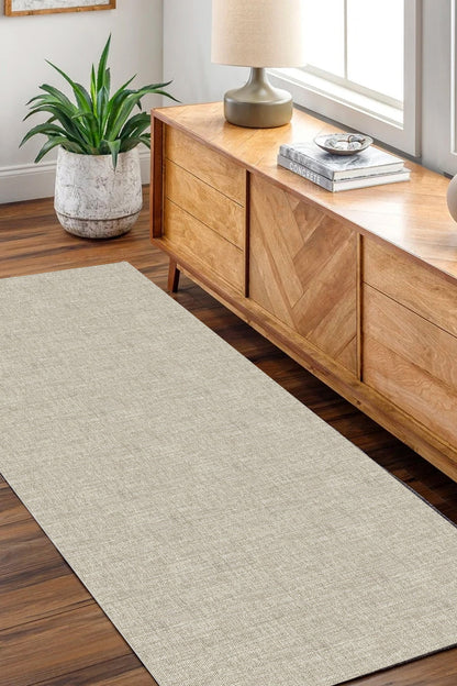 Urban Linen Solid in Grey : Runner Rug