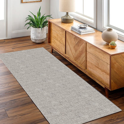 Urban Zinc Solid in Grey : Runner Rug