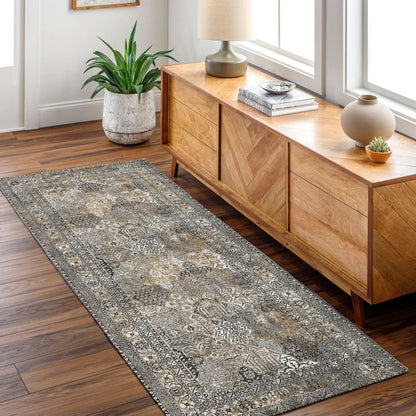 Vintage Tanner Elegance in Natural : Runner Rug