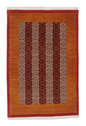 Persian Bijar Striped Herati Design (3'05"x5'01") rust/red/ivory