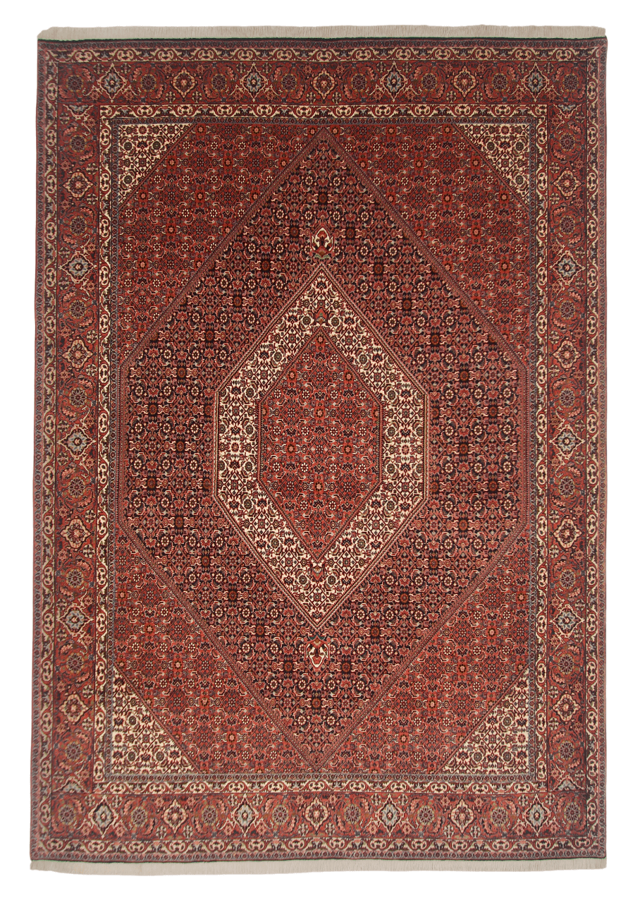 Persian Bijar (6'07"x9'05") red/indigo