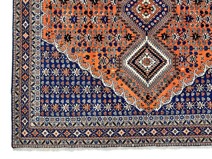 Persian Yalameh (6'09"x10'00") peach/indigo