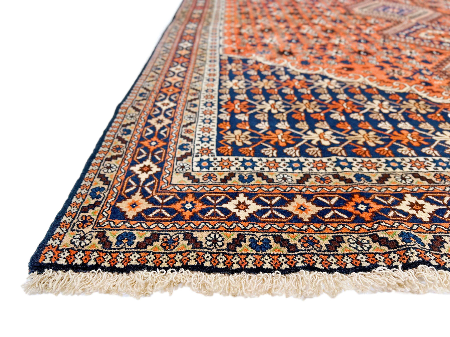 Persian Yalameh (6'09"x10'00") peach/indigo