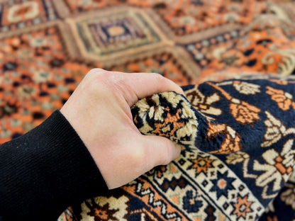 Persian Yalameh (6'09"x10'00") peach/indigo