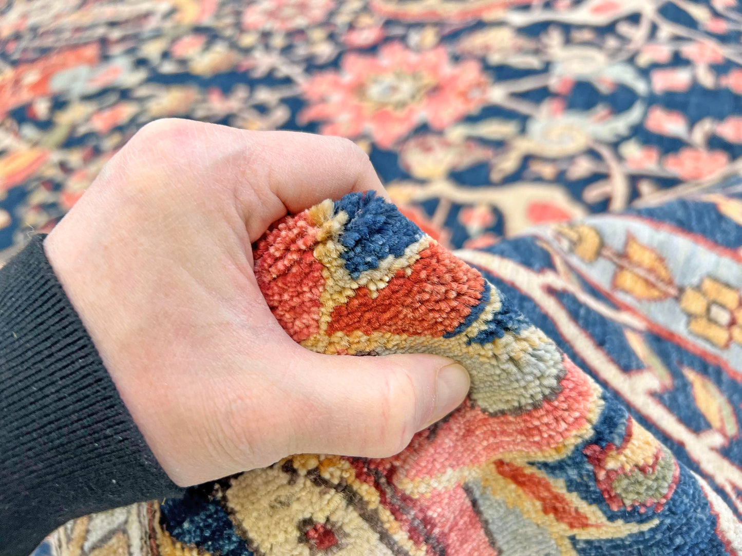 Afghan-made Bird of Paradise (9'03"x12'00") indigo