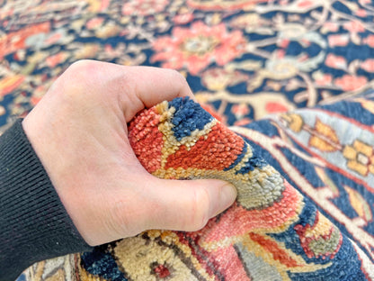 Afghan-made Bird of Paradise (9'03"x12'00") indigo