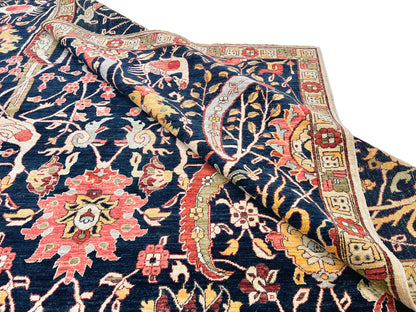 Afghan-made Bird of Paradise (9'03"x12'00") indigo