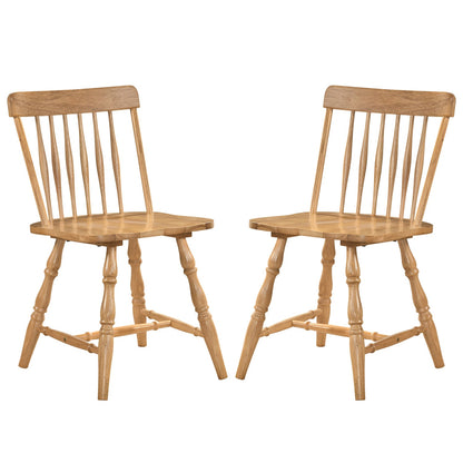 Windsor Dining Chairs Set of 2 with Curved Spindle Back