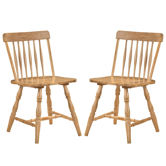 Windsor Dining Chairs Set of 2 with Curved Spindle Back