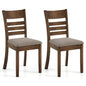 Wooden Dining Chairs Set of 2 Upholstered Kitchen Chairs with Rubber Wood Frame